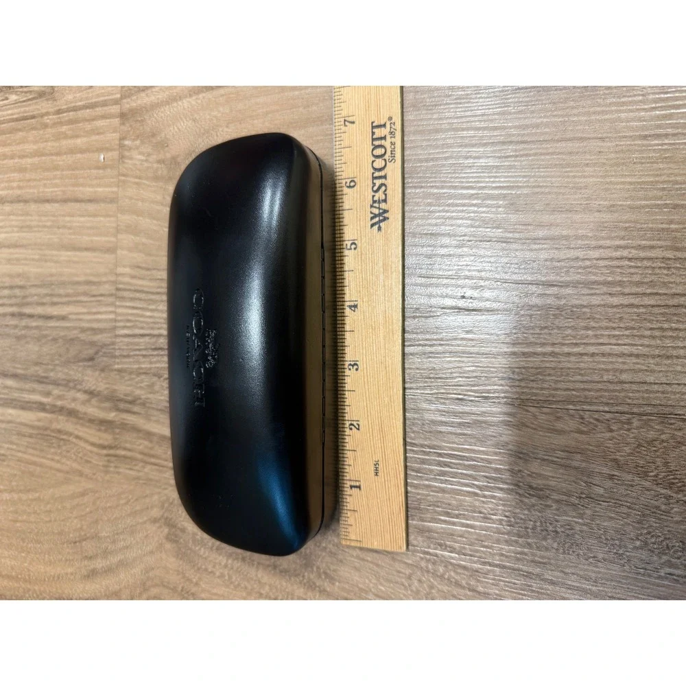 Coach New York Black Hard Sunglasses Eyeglasses Case with Cleaning Cloth